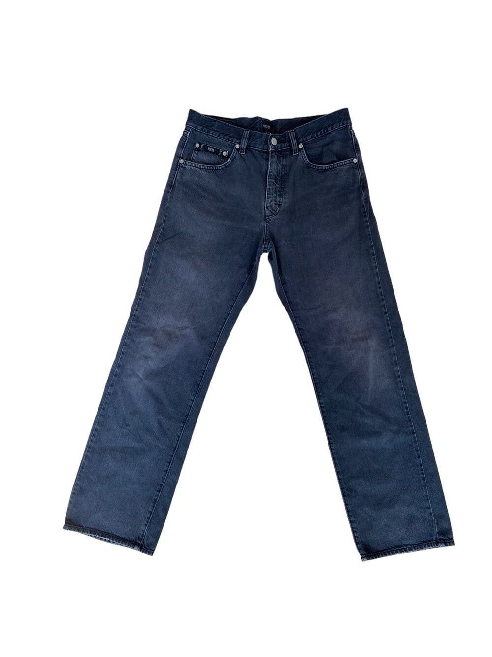 Hugo Boss men jeans Arkansas 1 faded black 100% cotton soft distressed denim 32